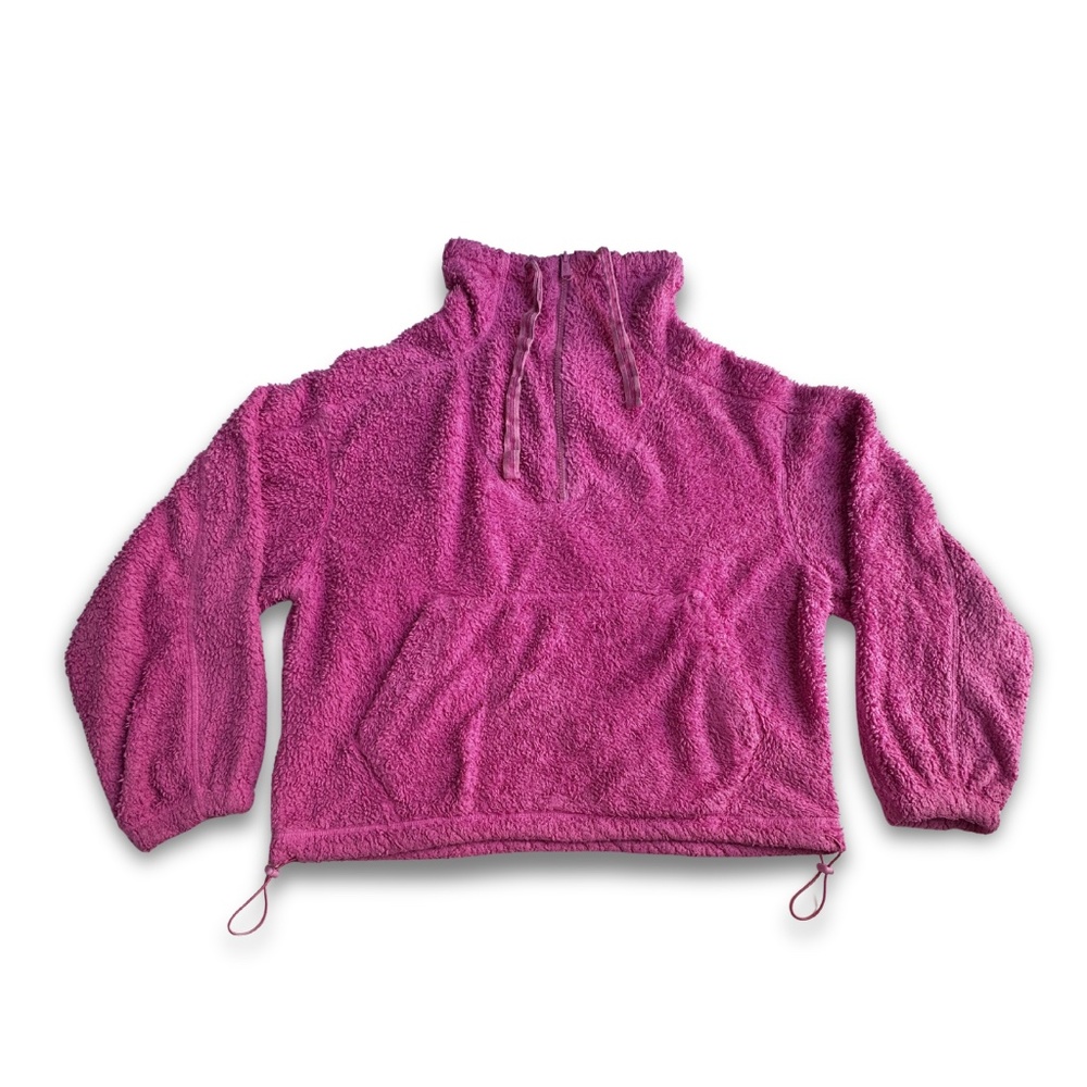 FP Movement Pink Sherpa Oversized Pullover Small